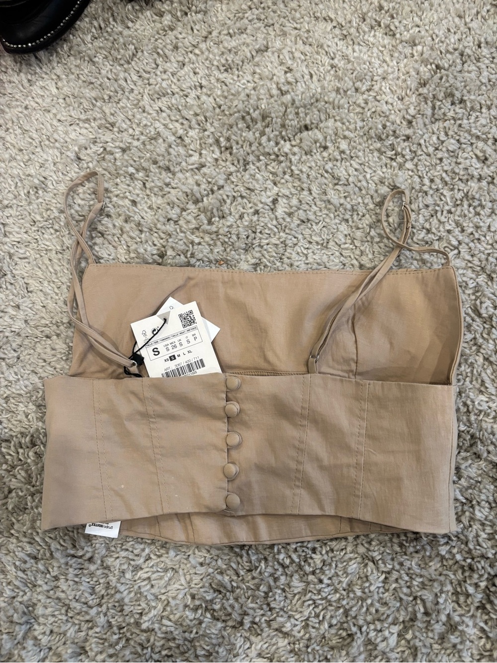 Zara Beige Two-Piece Crop Top and Skirt Set - Picture 4 of 4